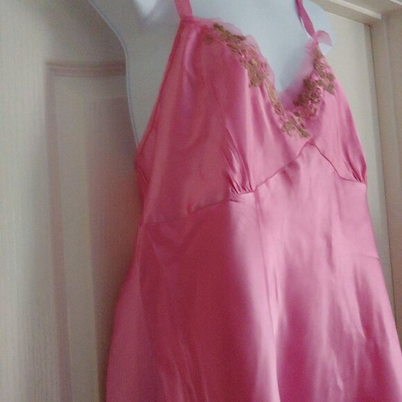 Cotton Express Pink Y2K Babydoll Cami Top 100% Silk 3X Floral Fairy - Picture 4 of 10